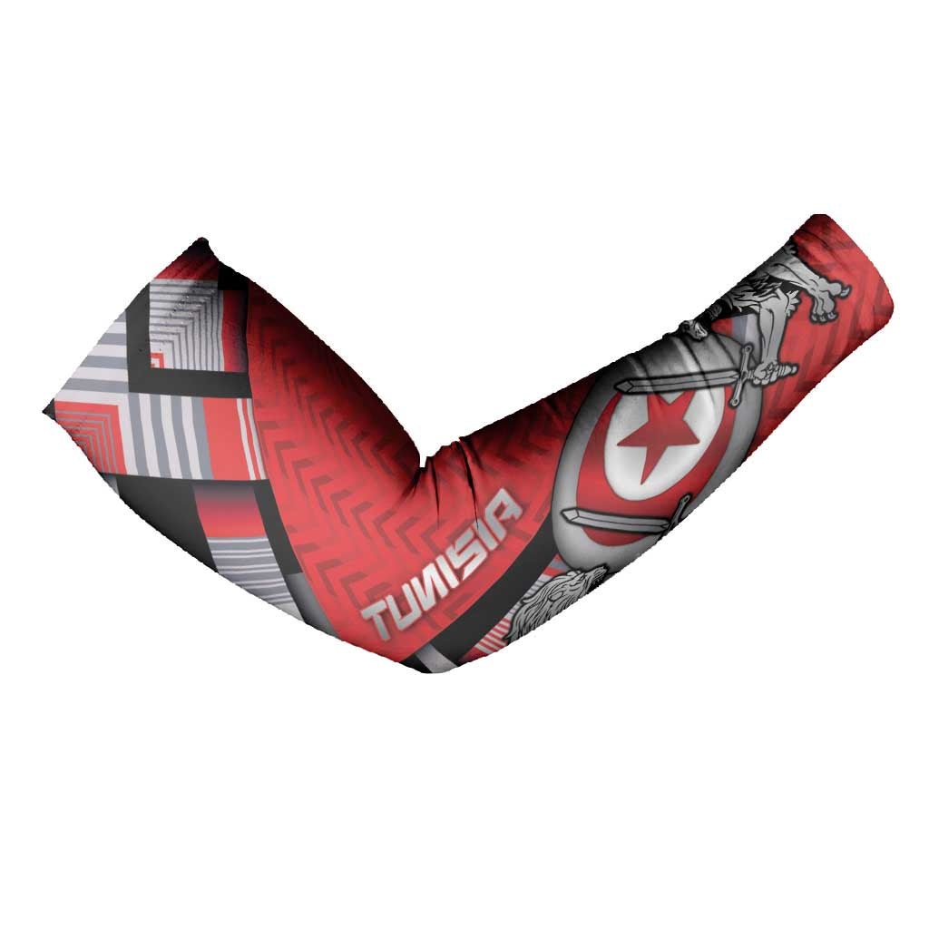 Personalized Tunisia Arm Sleeves Silver Lions Sports Patterns - African Pride