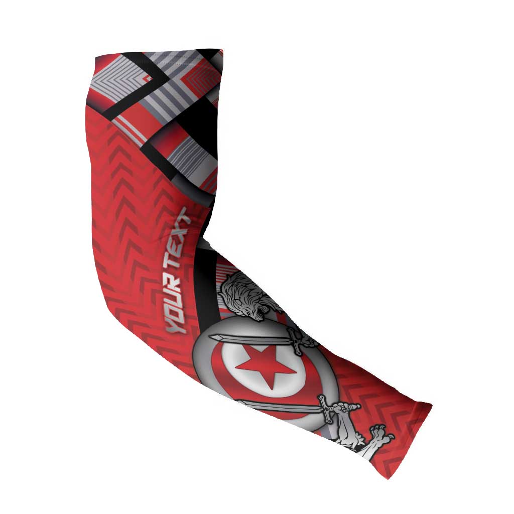 Personalized Tunisia Arm Sleeves Silver Lions Sports Patterns - African Pride