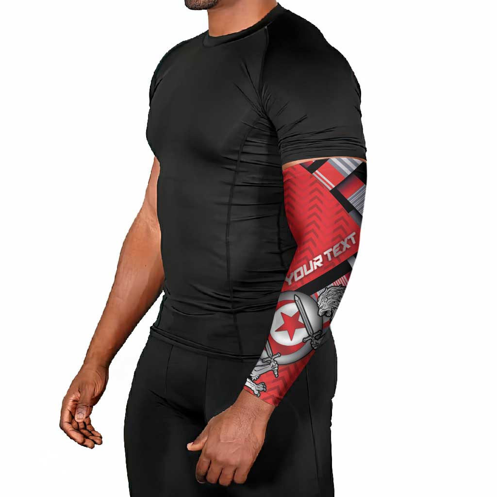 Personalized Tunisia Arm Sleeves Silver Lions Sports Patterns - African Pride