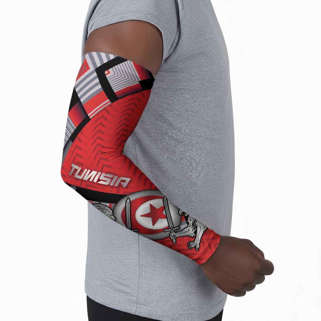 Personalized Tunisia Arm Sleeves Silver Lions Sports Patterns - African Pride
