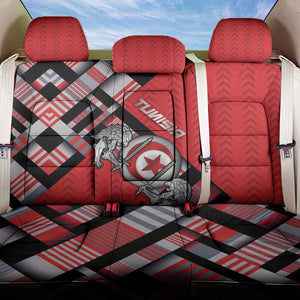 Tunisia Back Car Seat Cover Silver Lions Sports Patterns - African Pride