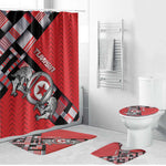 Tunisia Bathroom Set Silver Lions Sports Patterns - African Pride
