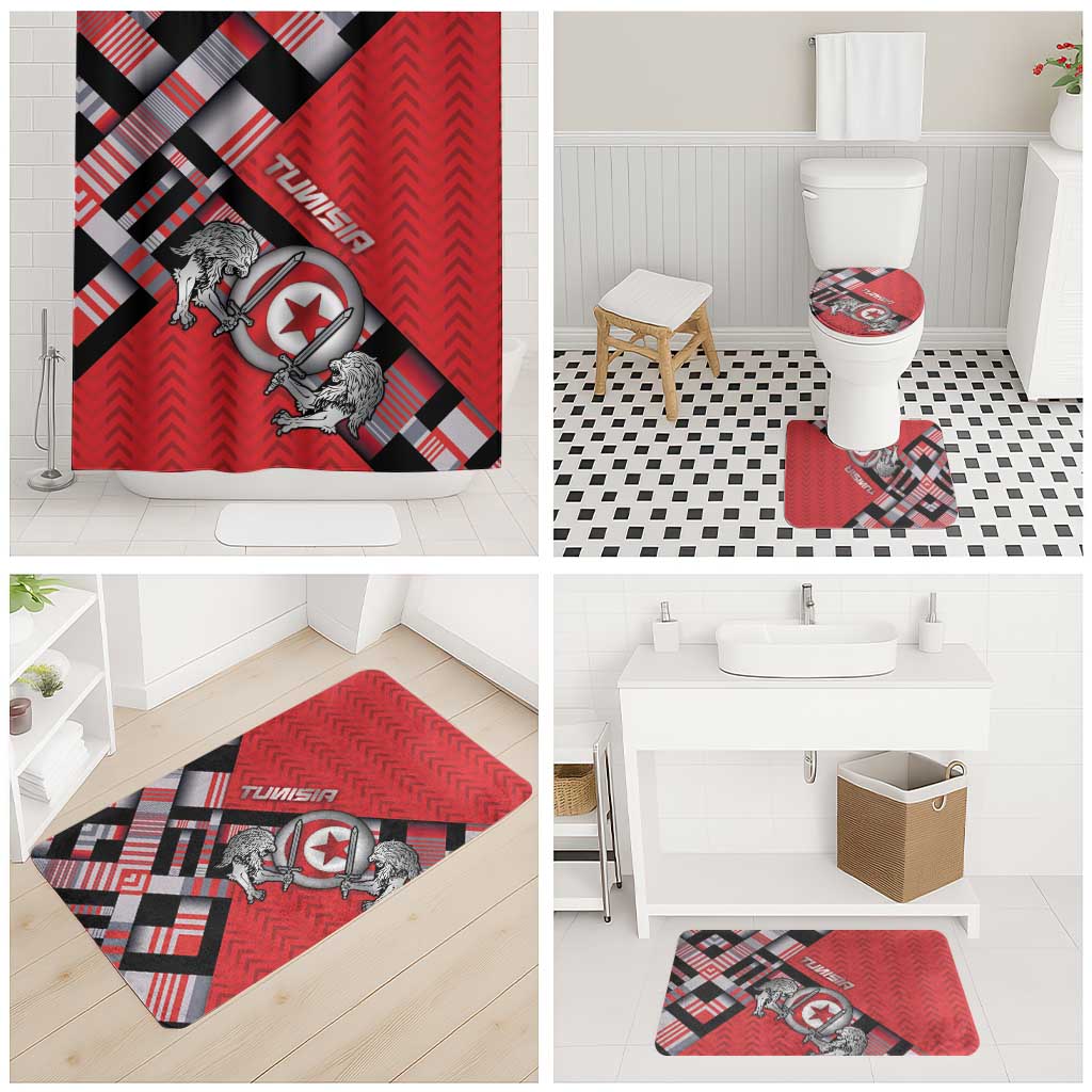 Tunisia Bathroom Set Silver Lions Sports Patterns - African Pride