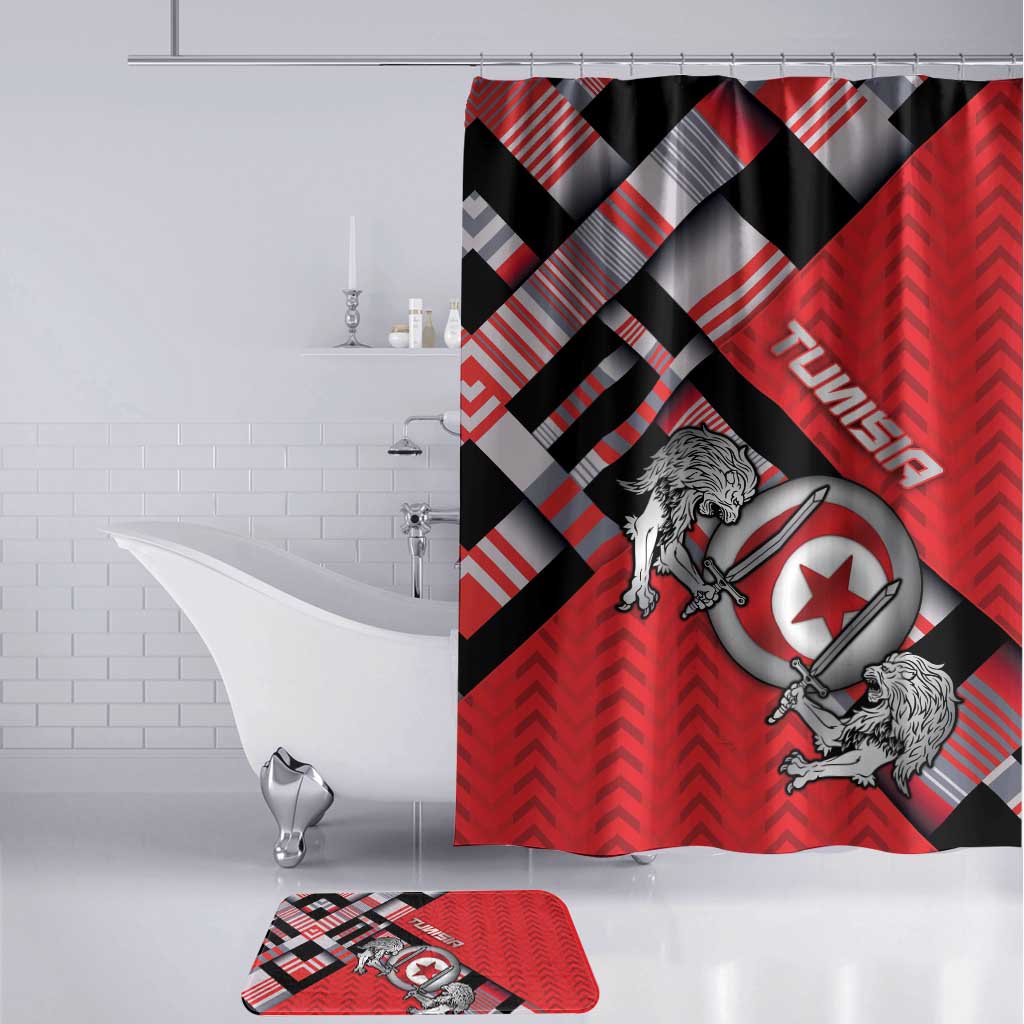 Tunisia Bathroom Set Silver Lions Sports Patterns - African Pride