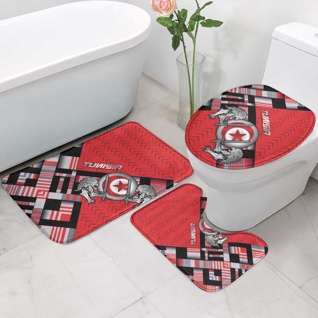 Tunisia Bathroom Set Silver Lions Sports Patterns - African Pride