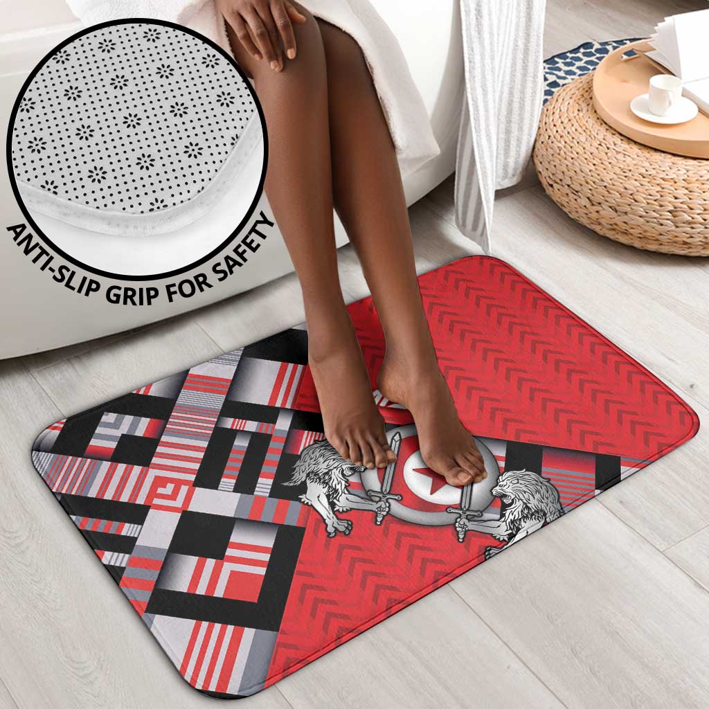 Tunisia Bathroom Set Silver Lions Sports Patterns - African Pride