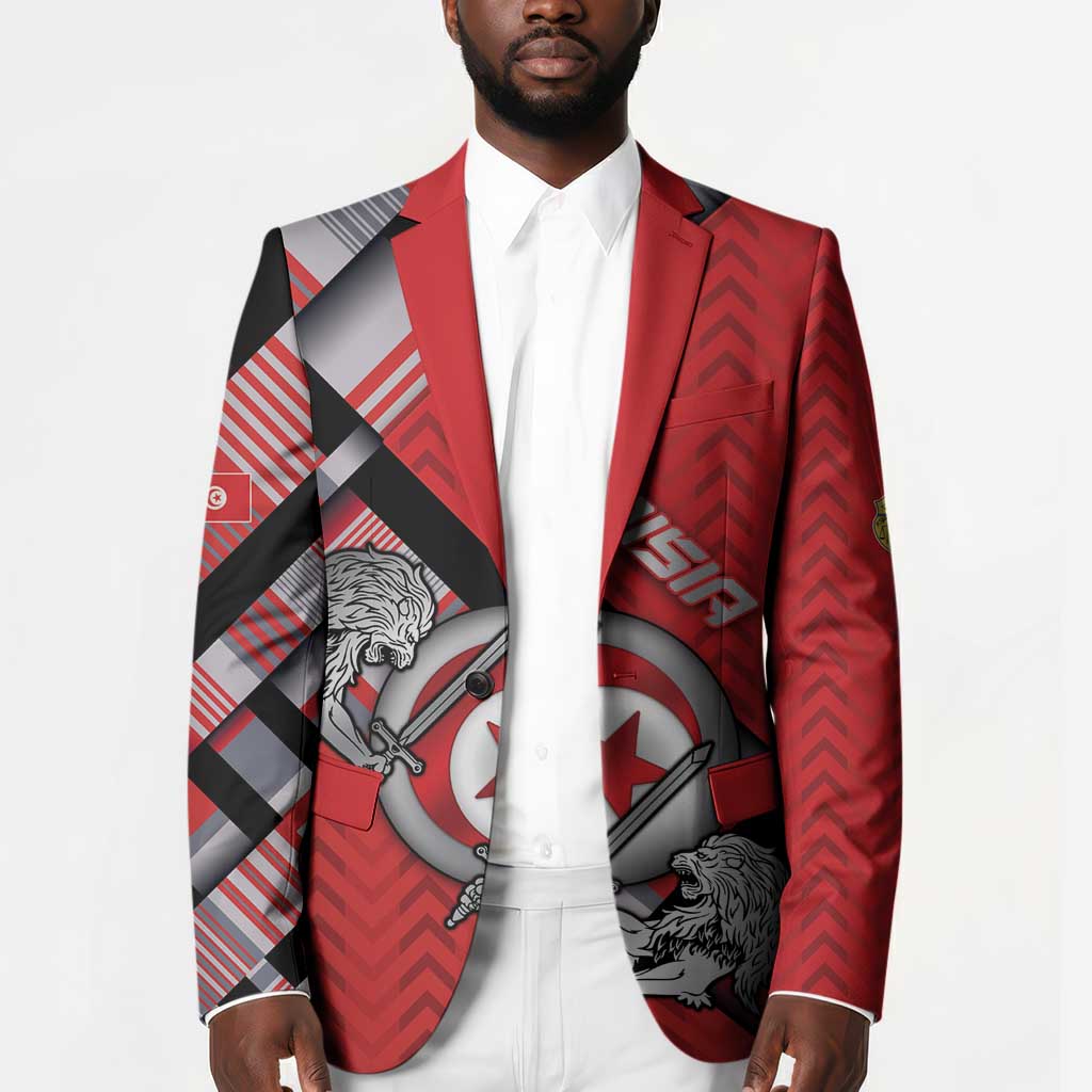 Personalized Tunisia Blazer Silver Lions Sports Patterns - African Pride