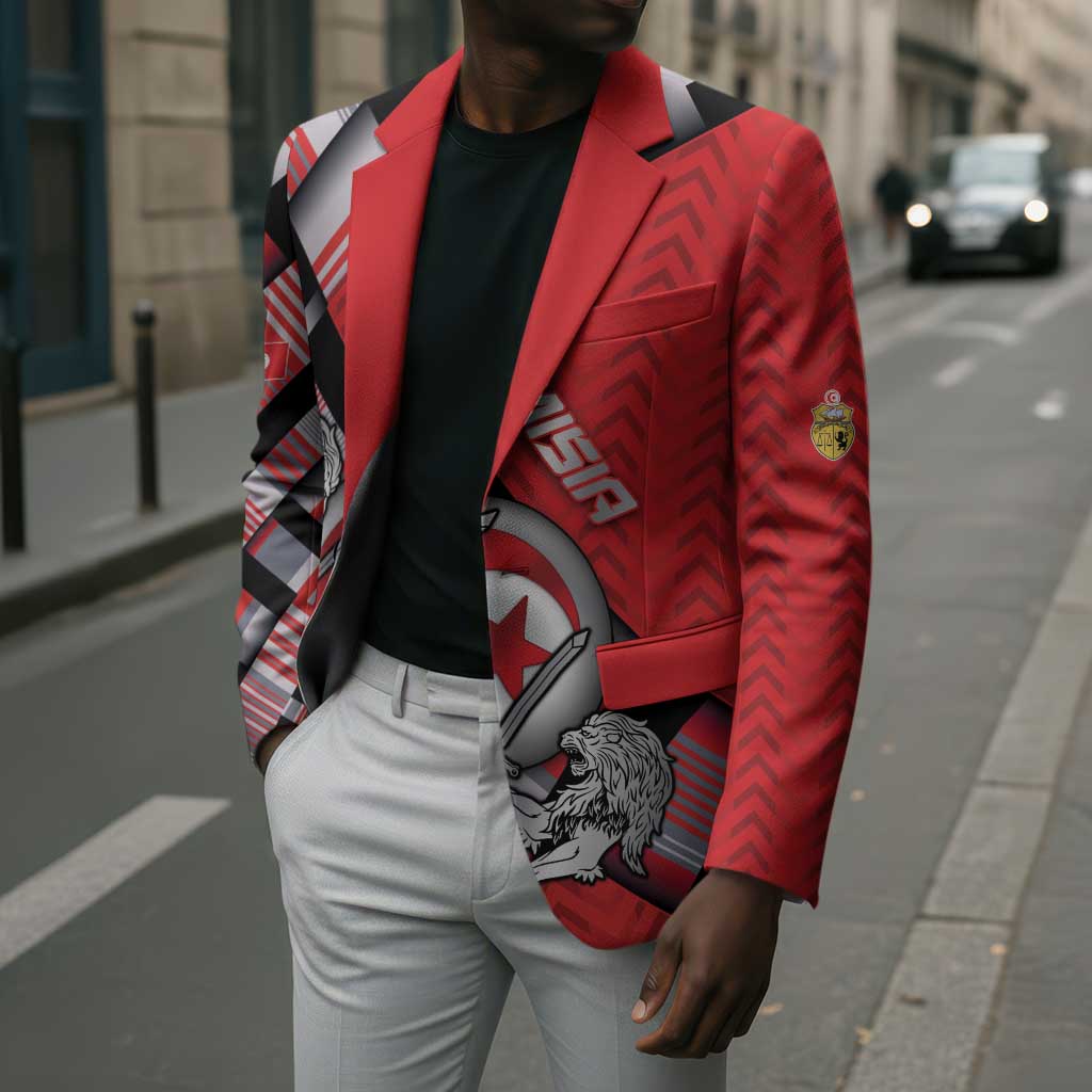 Personalized Tunisia Blazer Silver Lions Sports Patterns - African Pride