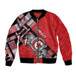 Personalized Tunisia Bomber Jacket Silver Lions Sports Patterns - African Pride