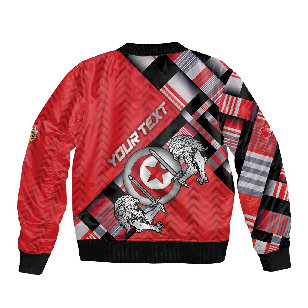 Personalized Tunisia Bomber Jacket Silver Lions Sports Patterns - African Pride