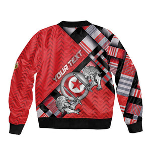 Personalized Tunisia Bomber Jacket Silver Lions Sports Patterns - African Pride