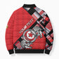 Personalized Tunisia Bomber Puffer Jacket Silver Lions Sports Patterns - African Pride