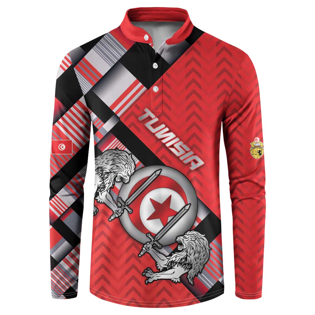 Personalized Tunisia Button Sweatshirt Silver Lions Sports Patterns