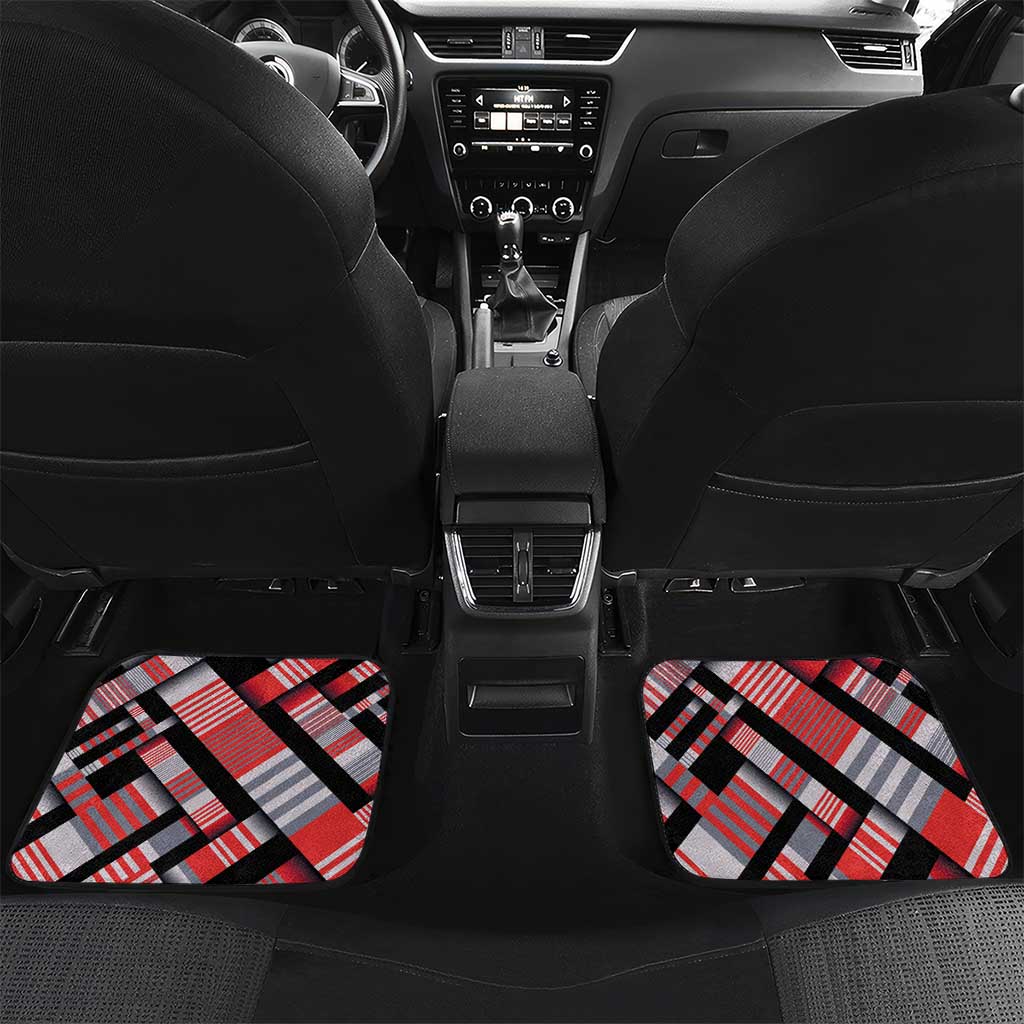 Personalized Tunisia Car Mats Silver Lions Sports Patterns - African Pride