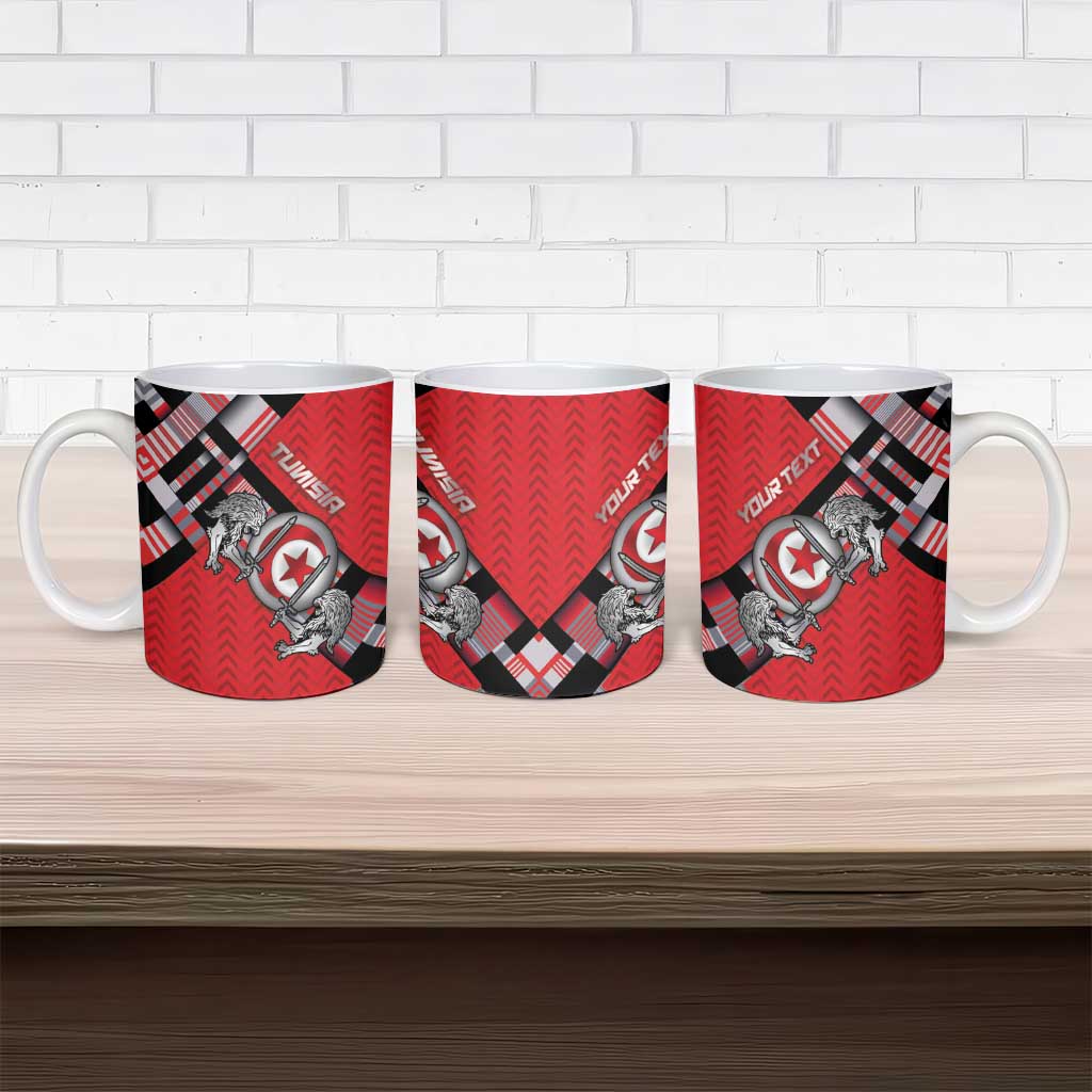 Personalized Tunisia Ceramic Mug Silver Lions Sports Patterns - African Pride