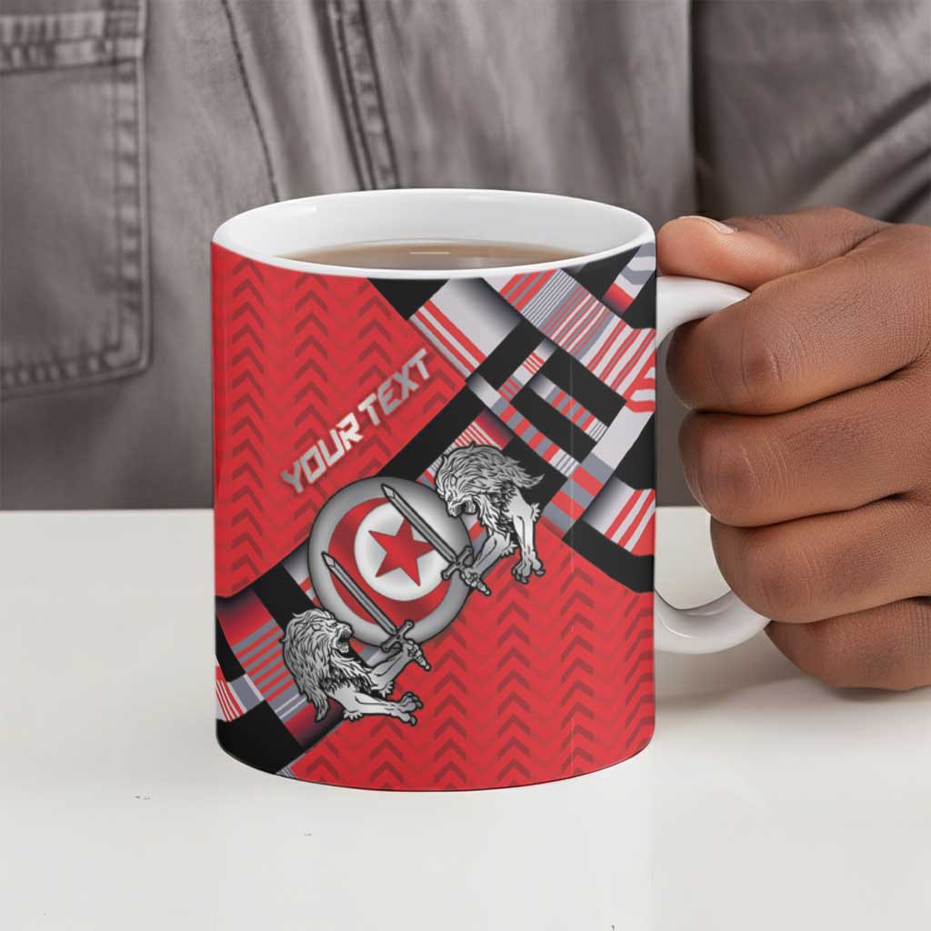 Personalized Tunisia Ceramic Mug Silver Lions Sports Patterns - African Pride