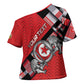 Personalized Tunisia Cross Shoulder Shirt Silver Lions Sports Patterns - African Pride