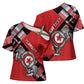 Personalized Tunisia Cross Shoulder Shirt Silver Lions Sports Patterns - African Pride