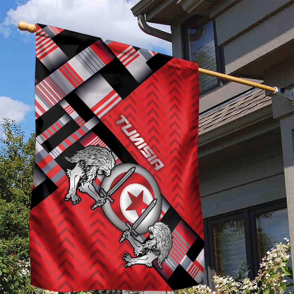 Tunisia Garden Flag Silver Lions Sports Patterns - African Pride