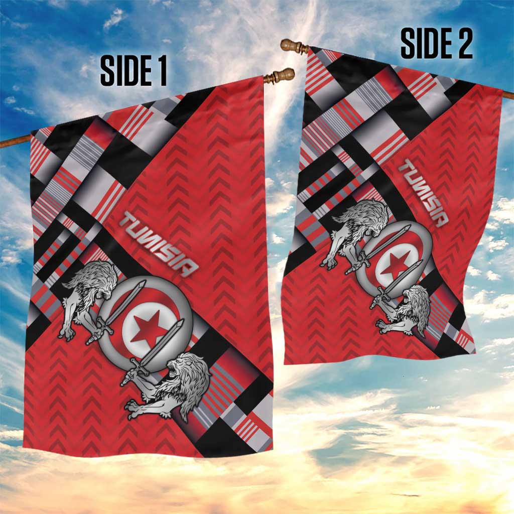 Tunisia Garden Flag Silver Lions Sports Patterns - African Pride