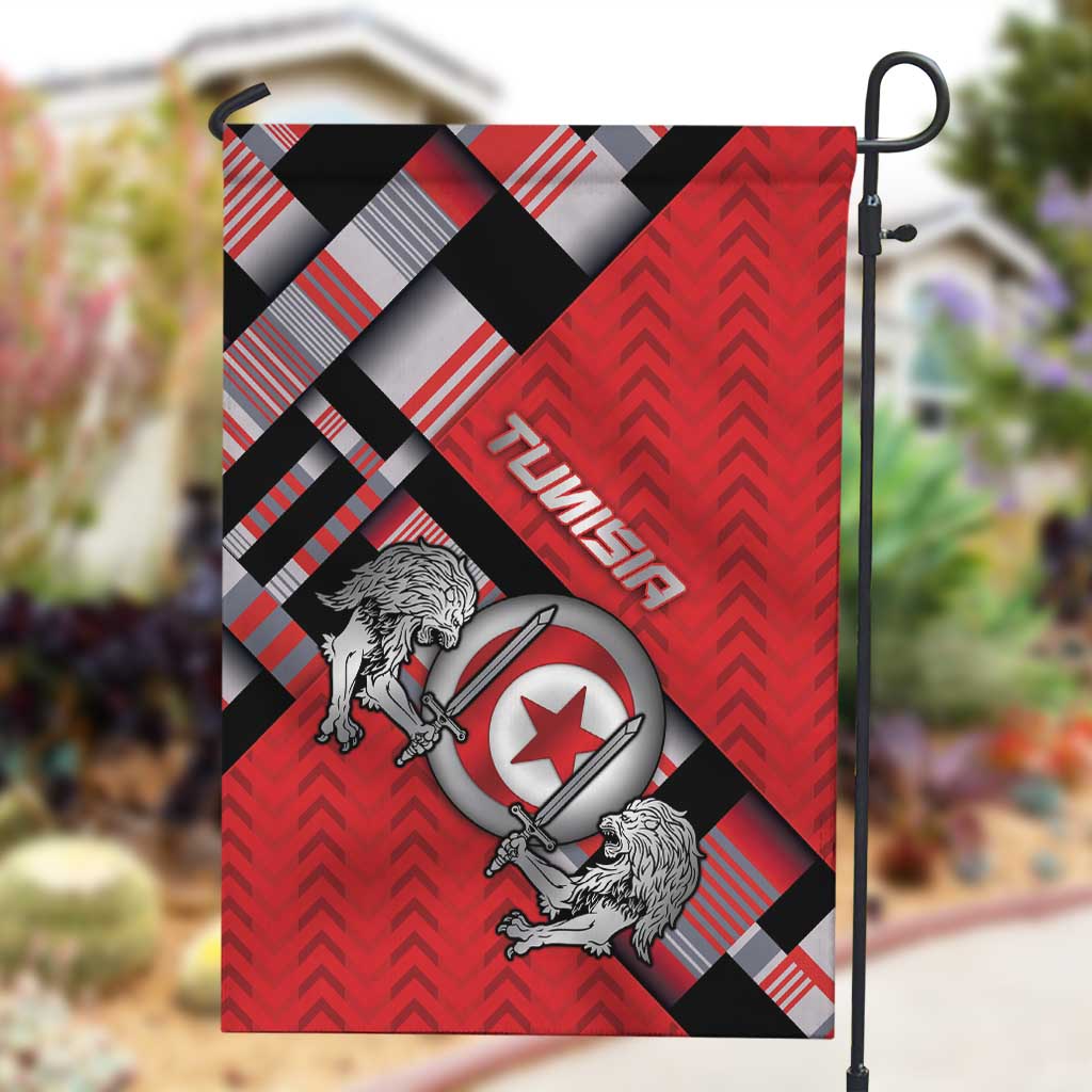 Tunisia Garden Flag Silver Lions Sports Patterns - African Pride