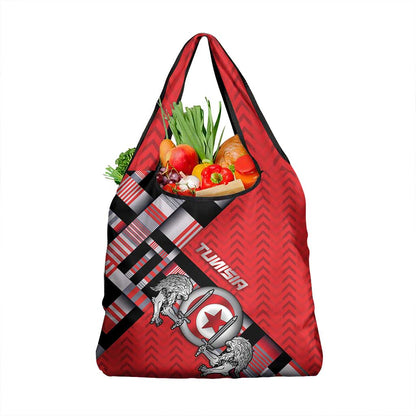 Tunisia Grocery Bag Silver Lions Sports Patterns - African Pride