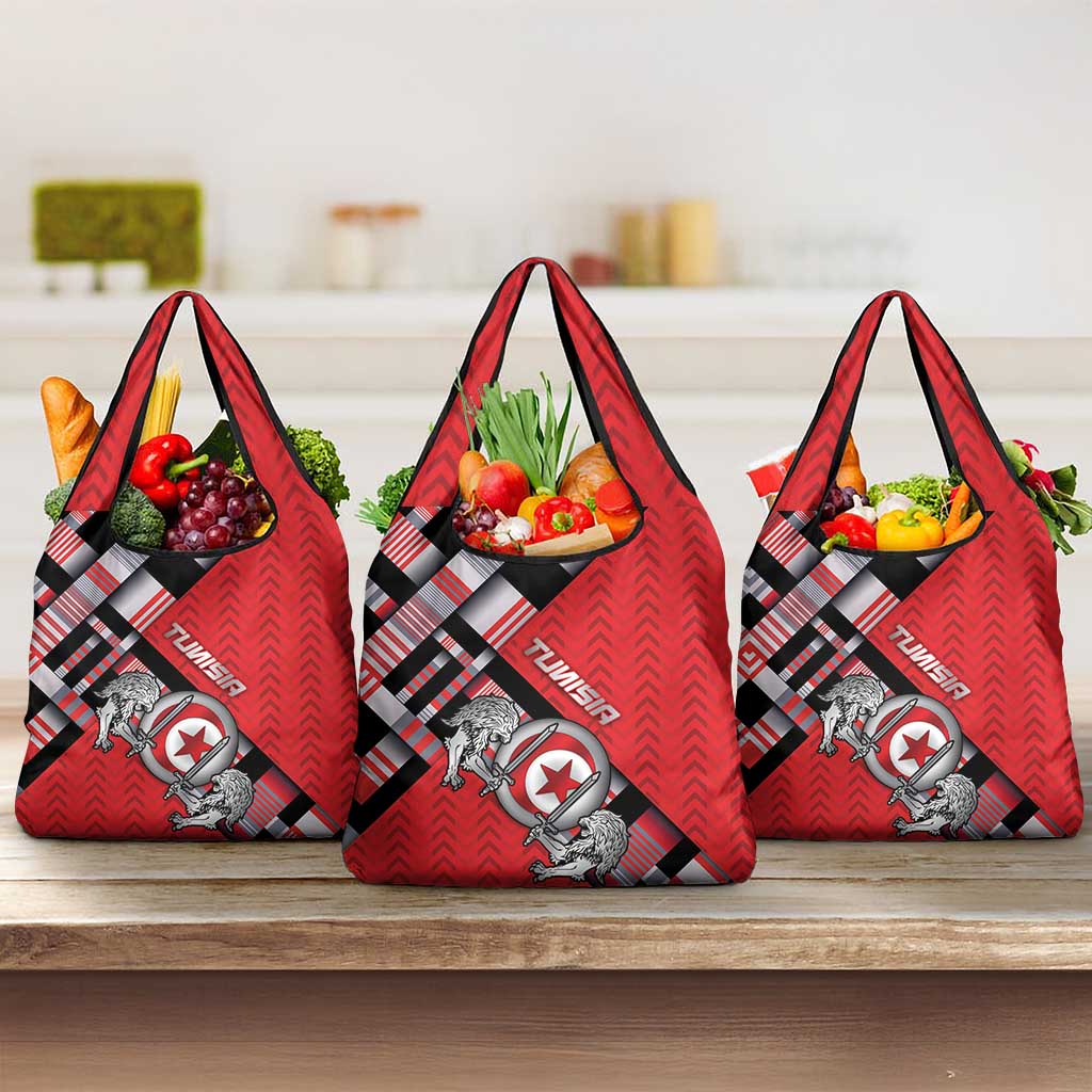 Tunisia Grocery Bag Silver Lions Sports Patterns - African Pride