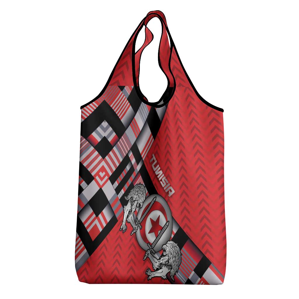 Tunisia Grocery Bag Silver Lions Sports Patterns - African Pride
