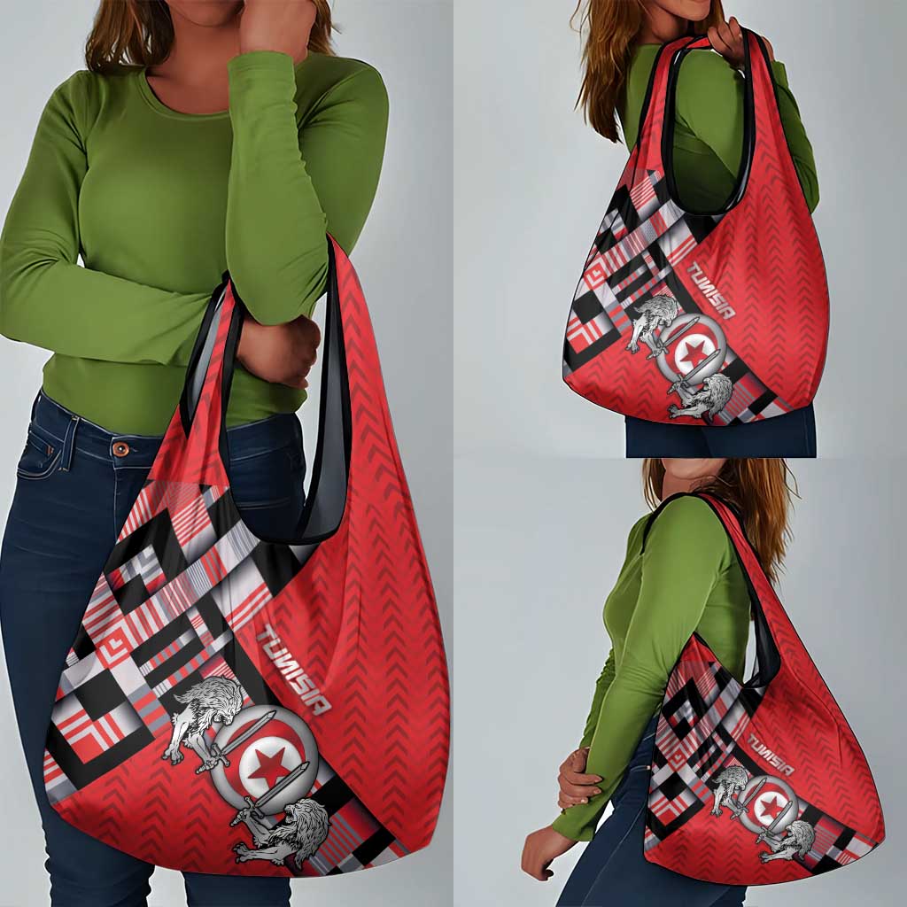 Tunisia Grocery Bag Silver Lions Sports Patterns - African Pride
