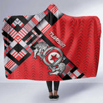 Tunisia Hooded Blanket Silver Lions Sports Patterns - African Pride