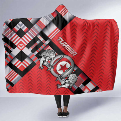 Tunisia Hooded Blanket Silver Lions Sports Patterns - African Pride