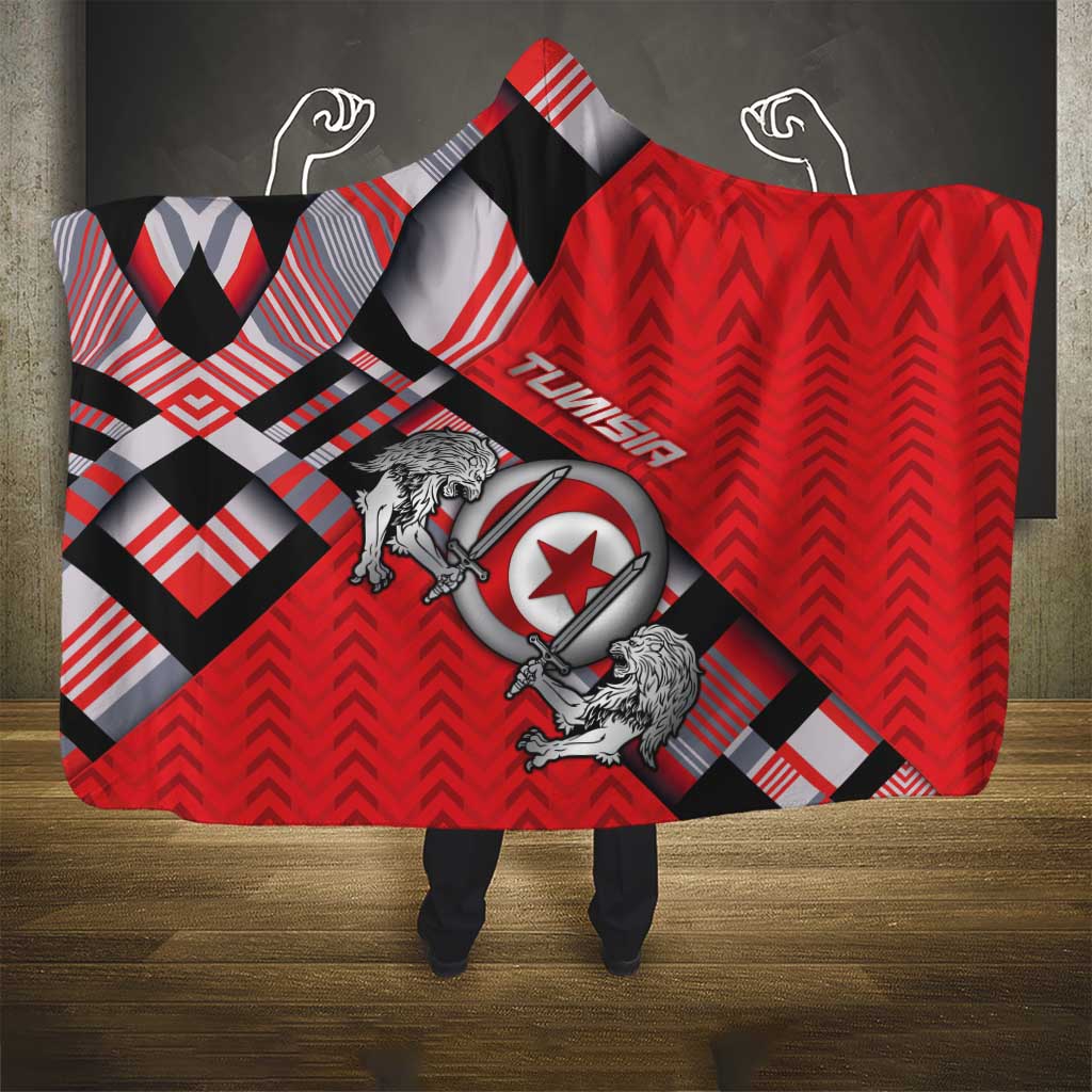 Tunisia Hooded Blanket Silver Lions Sports Patterns - African Pride
