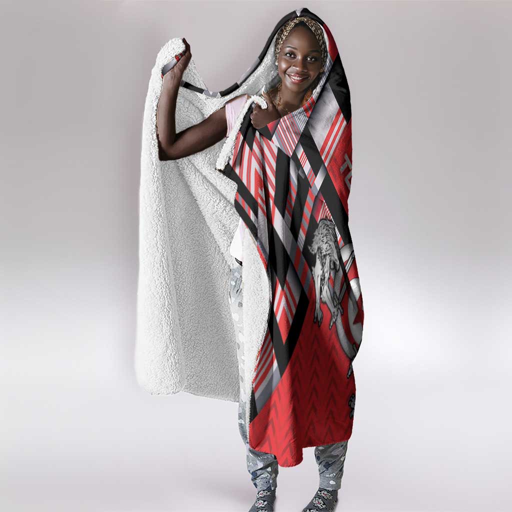 Tunisia Hooded Blanket Silver Lions Sports Patterns - African Pride