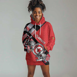 Personalized Tunisia Hoodie Dress Silver Lions Sports Patterns - African Pride