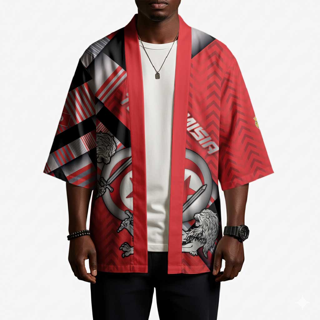 Personalized Tunisia Kimono Silver Lions Sports Patterns - African Pride