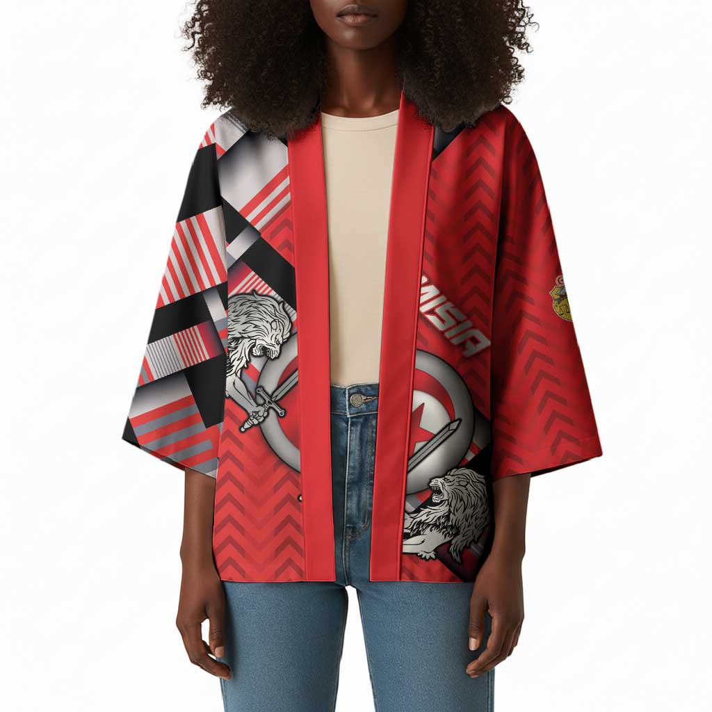 Personalized Tunisia Kimono Silver Lions Sports Patterns - African Pride