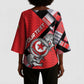 Personalized Tunisia Kimono Sleeve Blouse Silver Lions Sports Patterns - African Pride