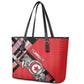 Tunisia Leather Tote Bag Silver Lions Sports Patterns - African Pride