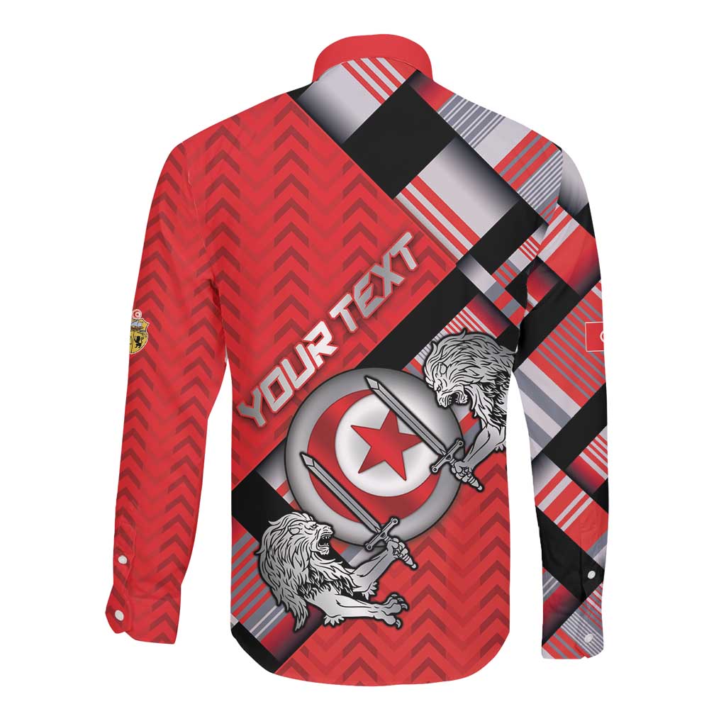 Personalized Tunisia Long Sleeve Button Shirt Silver Lions Sports Patterns - African Pride