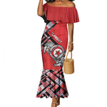 Personalized Tunisia Mermaid Dress Silver Lions Sports Patterns - African Pride