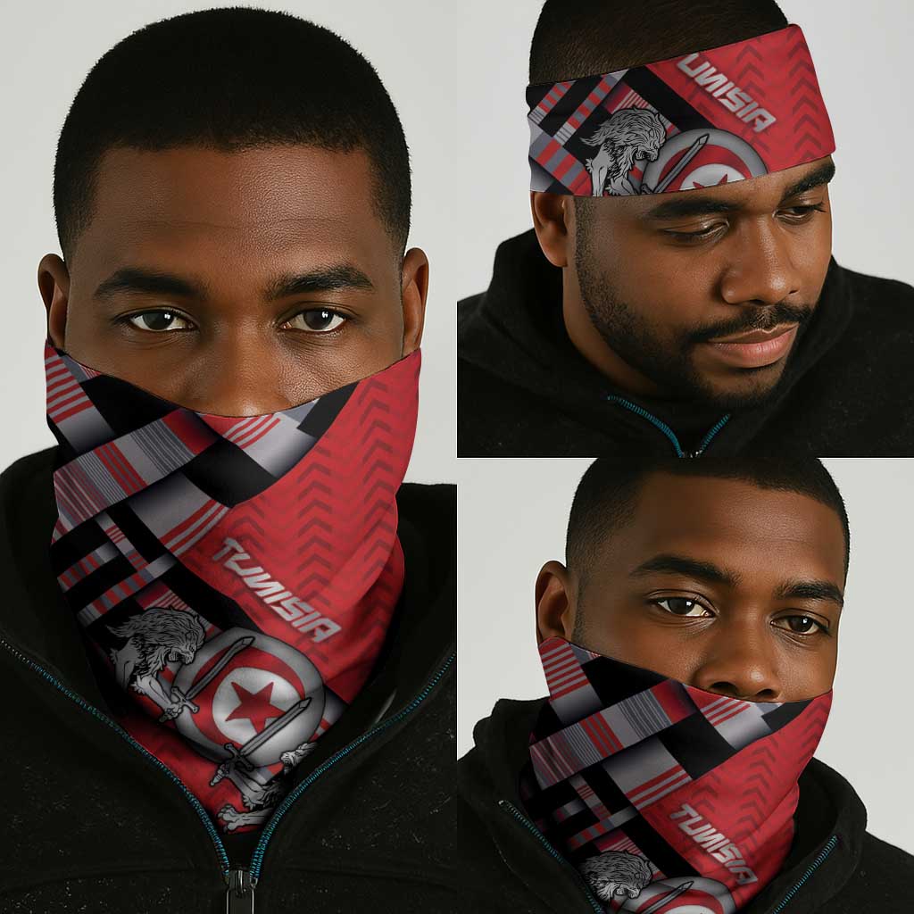 Tunisia Neck Gaiter Silver Lions Sports Patterns - African Pride