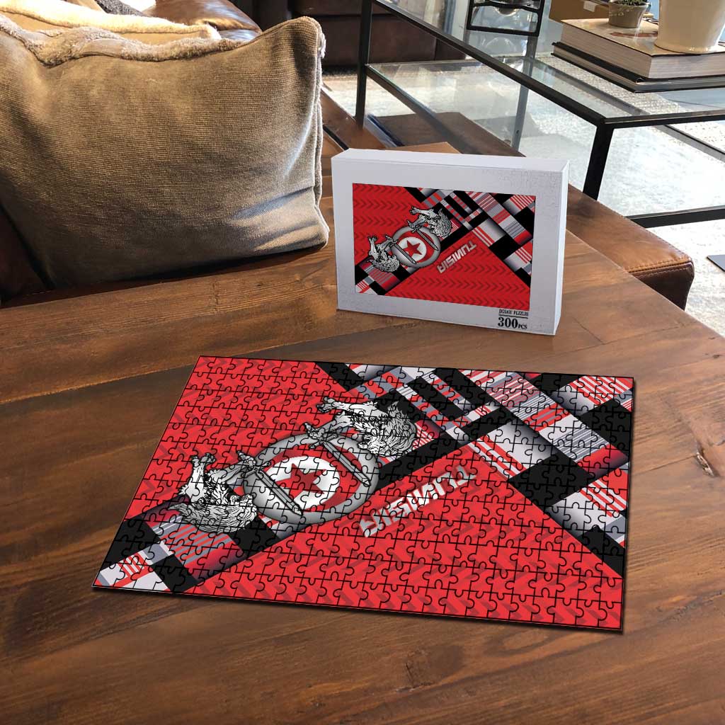 Tunisia Puzzle Silver Lions Sports Patterns - African Pride