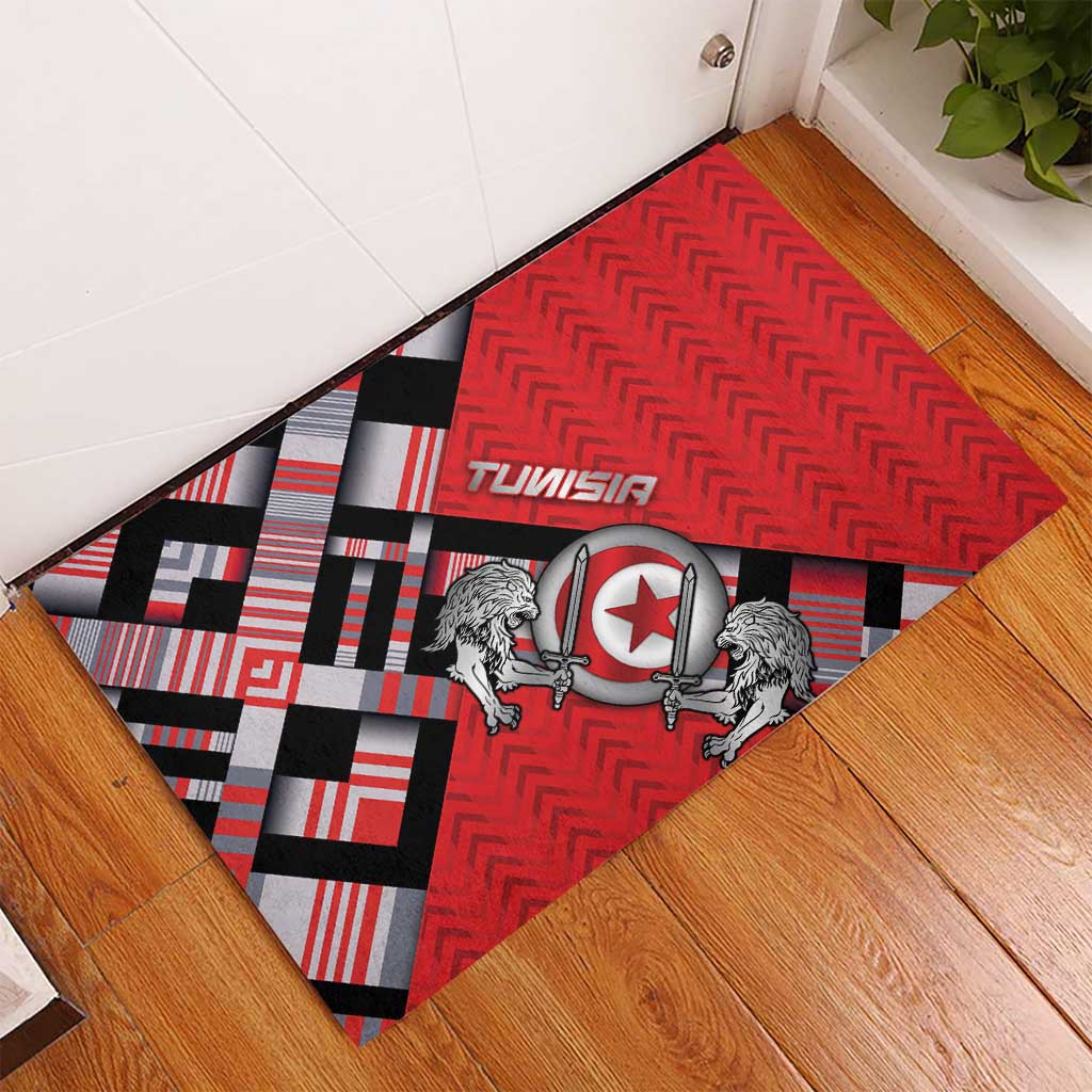 Tunisia Rubber Doormat Silver Lions Sports Patterns - African Pride
