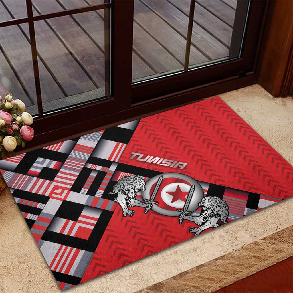 Tunisia Rubber Doormat Silver Lions Sports Patterns - African Pride