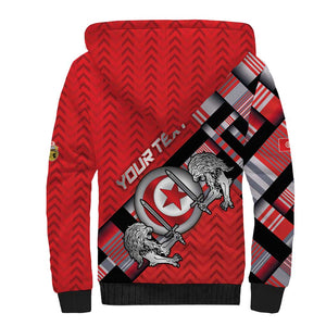 Personalized Tunisia Sherpa Hoodie Silver Lions Sports Patterns - African Pride