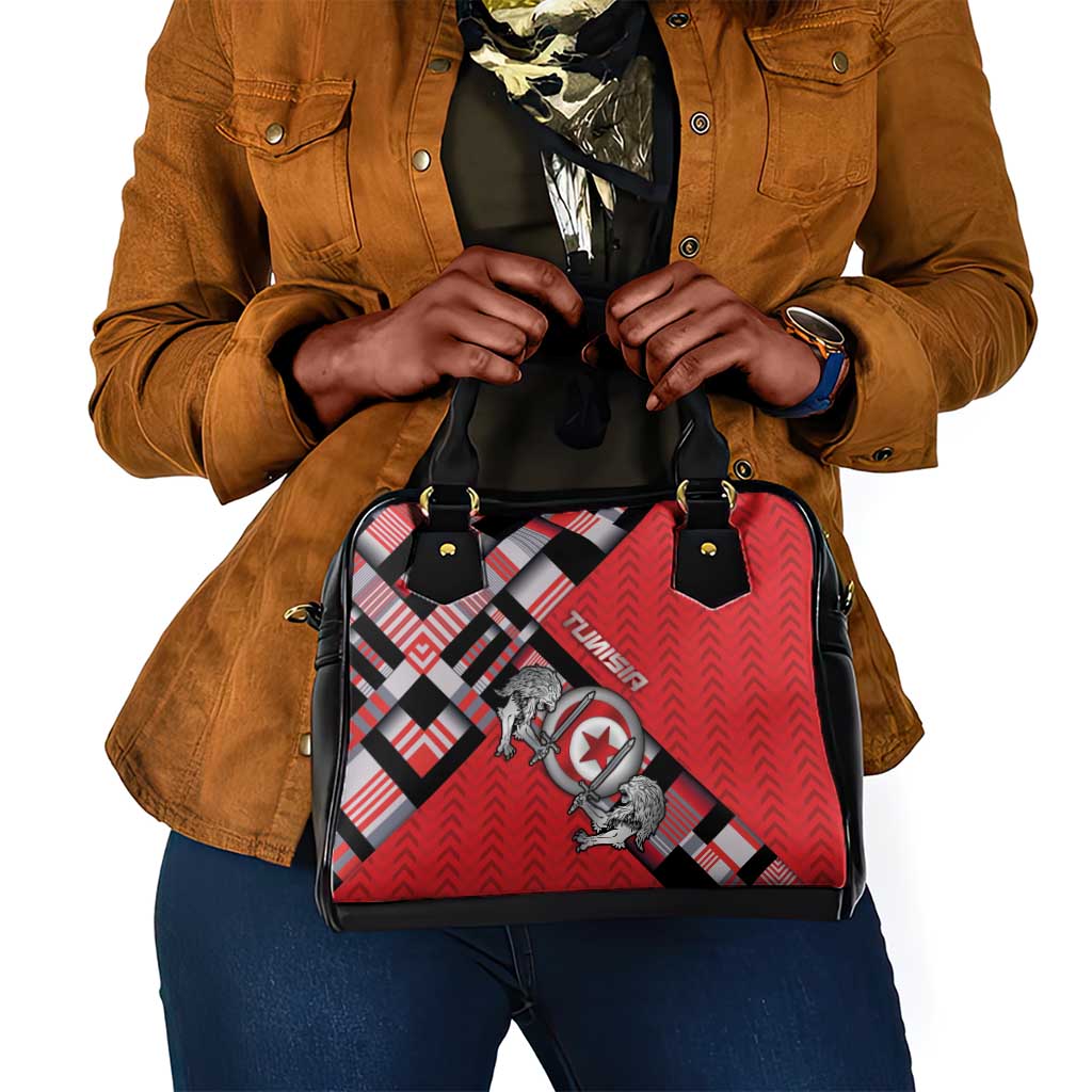 Tunisia Shoulder Handbag Silver Lions Sports Patterns - African Pride