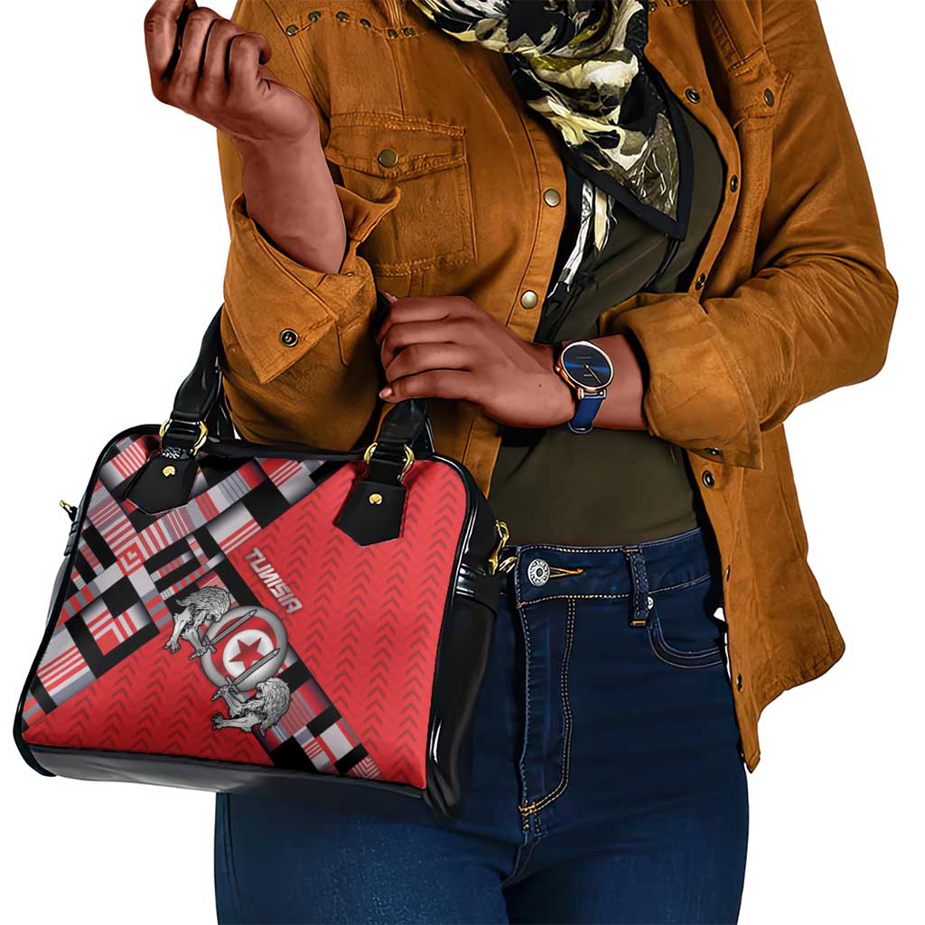 Tunisia Shoulder Handbag Silver Lions Sports Patterns - African Pride