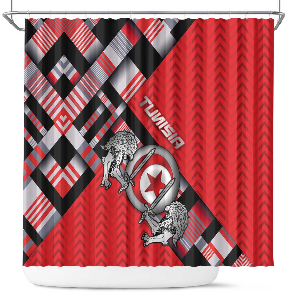 Tunisia Shower Curtain Silver Lions Sports Patterns - African Pride