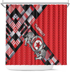 Tunisia Shower Curtain Silver Lions Sports Patterns - African Pride