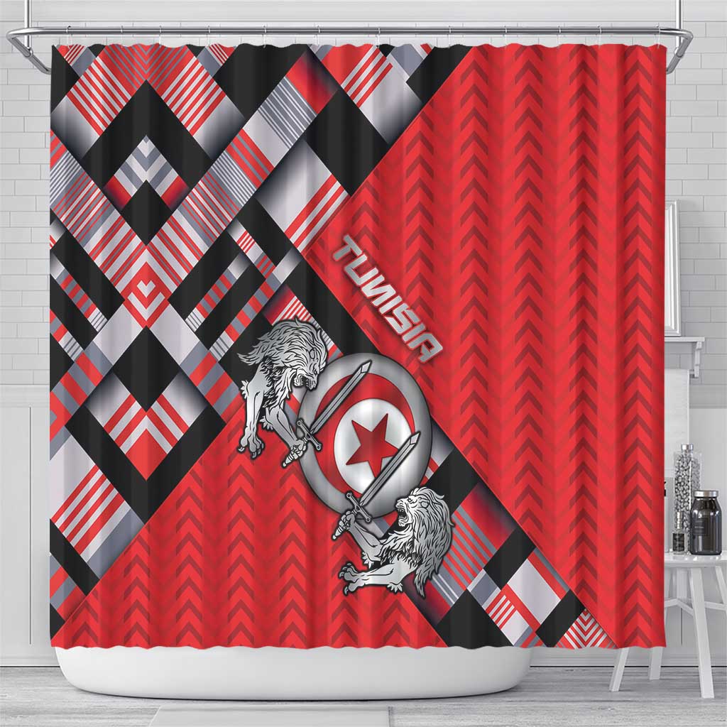 Tunisia Shower Curtain Silver Lions Sports Patterns - African Pride
